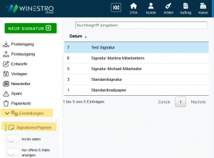 Email Signaturen und Papiere