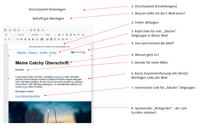 Best-Practice Beispiel für einen Newsletter-Aufbau